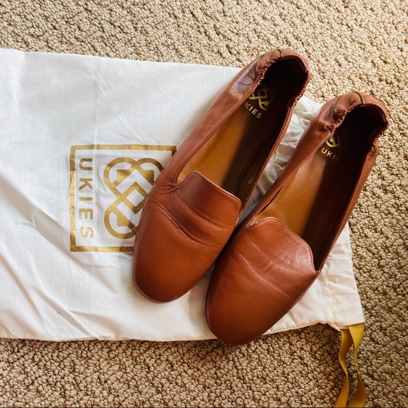 EUC UKIES Cognac Nappa Bianca Leather Loafer - Picture 3 of 6